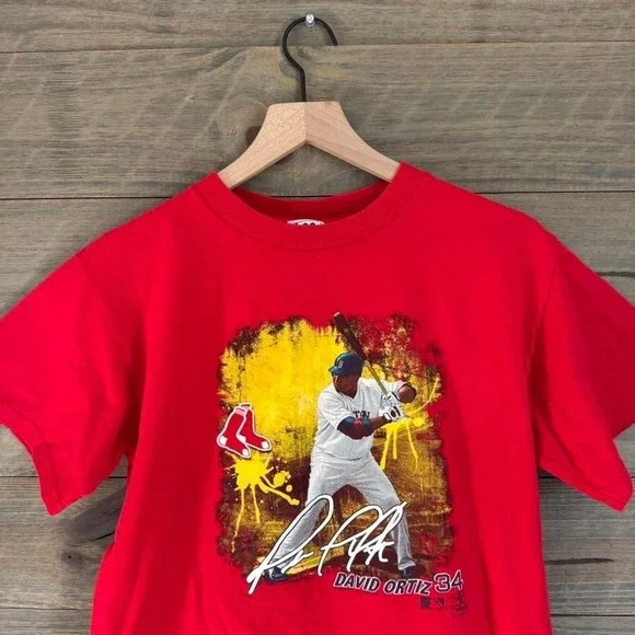 Vintage 2000s Boston Redsox David Ortiz Big Papi MLB Baseball T-Shirt - Picture 3 of 5